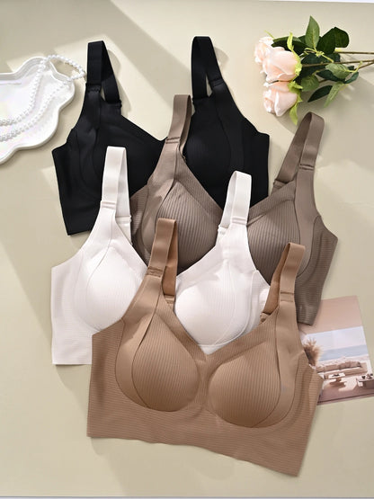 OFFRE 4x1 – Lot de 4 soutiens-gorge SECONDE PEAU – confort absolu, sans armatures ni coutures, avec un maintien naturel